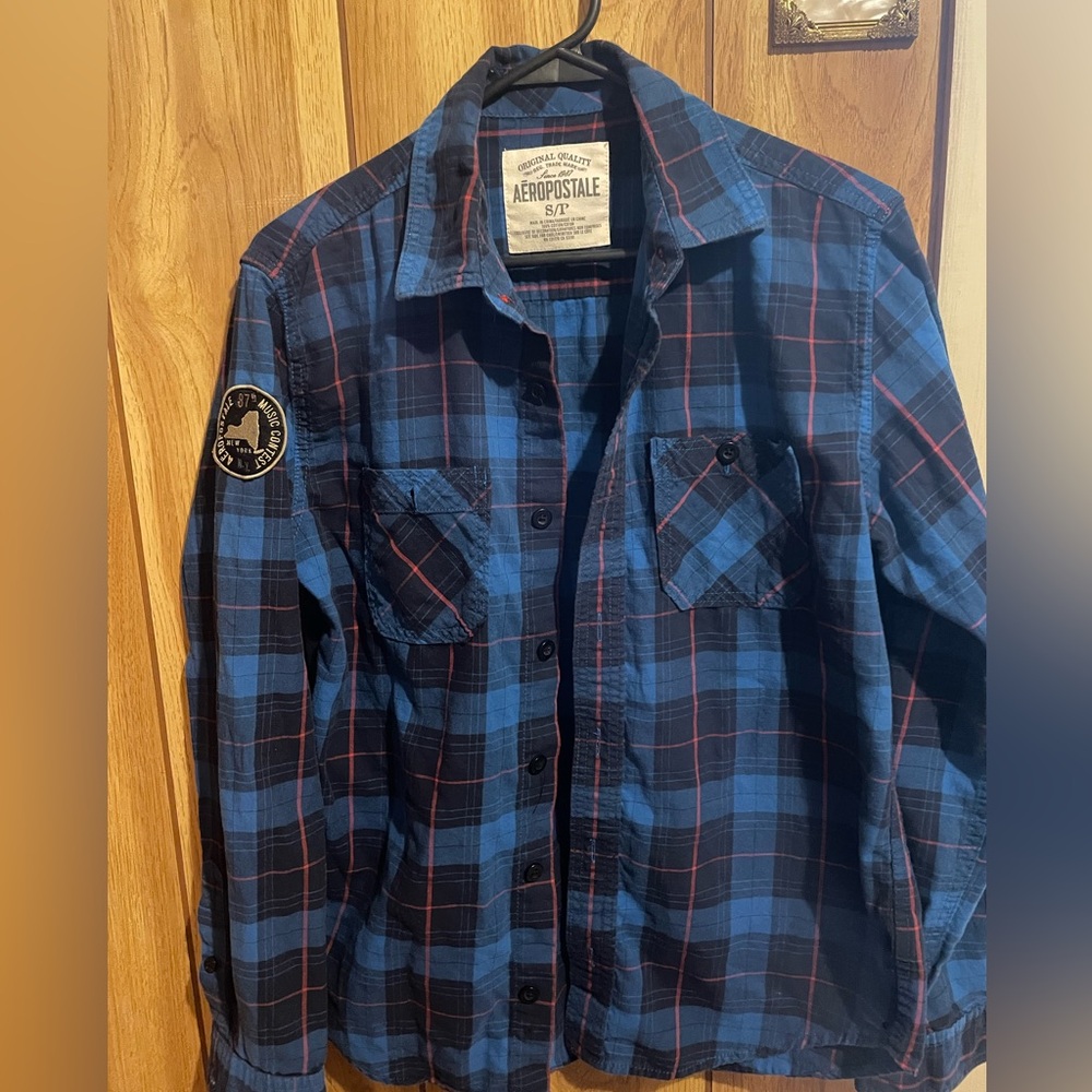 Aeropostale men plaid shirt (size: s/p)